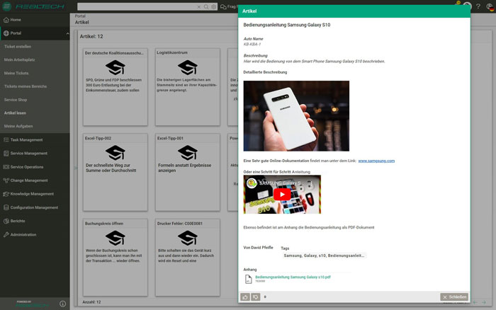 Artikel in Knowledge Management System