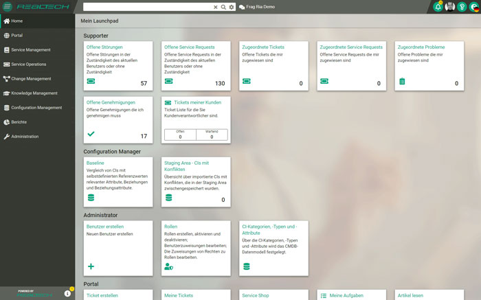 Overview of tickets and assignment in the Incident Management Tool